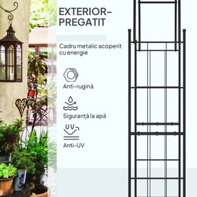 Outsunny Pergolă de Grădină pentru Cățărare Viță de Vie și Plante, 157x40x223 cm, Negru  | Aosom Romania