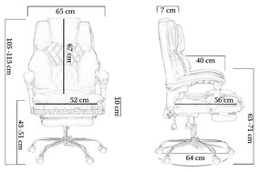 Scaun directorial cu suport de picioare OFF 411 negru