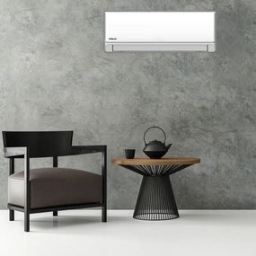 Aparat de aer conditionat inverter Finlux 12NE58XUM, 12000 BTU, 30 m², A+++, Wi-Fi, Schimbator de caldura acoperit cu aur, Filtru cu plasma, Mod 8C, Alb