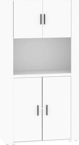 vidaXL Dulap înalt, alb, lemn prelucrat