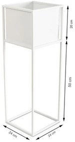 Suport pentru flori 70x24 cm, alb