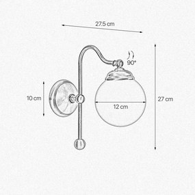 Aplica de perete din alama Globe