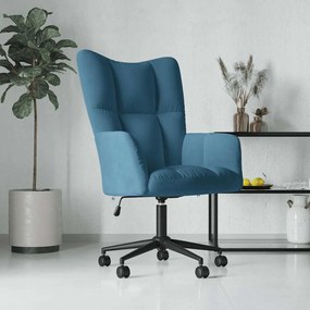 vidaXL Scaun de relaxare, albastru, catifea
