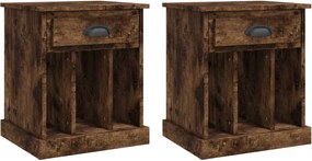 vidaXL Noptiere, 2 buc., stejar fumuriu, 43x36x50 cm