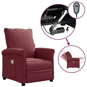 3098422 vidaXL Fotoliu de masaj electric rabatabil, roșu vin, textil