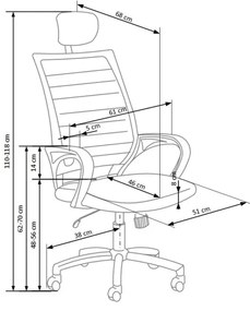 Scaun de birou MIRI, negru/alb