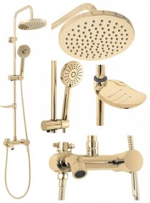REA-P7006 - Set de duș LUIS cu baterie, auriu
