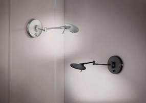 Aplică de perete negru-mat LED cu structură flexibilă/cu intensitate reglabilă Kazan – Trio