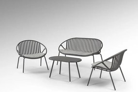 Set mobilier de exterior din 4 piese Saori gri inchis
