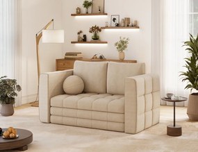 Canapea Kastol , light beige plush extensibil, 137x71x74 cm – Avexin 18