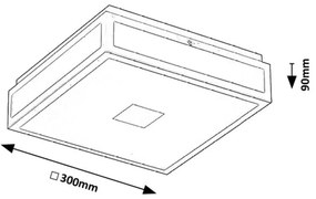 Plafoniera LED baie IP44 Zoya crom-alb 30x30cm