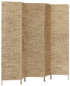 247350 vidaXL Paravan cameră cu 5 panouri, 193 x 160 cm, zambilă de apă