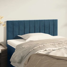 346226 vidaXL Tăblie de pat, albastru închis, 90x5x78/88 cm, catifea