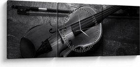 Tablou - Violete (cu ceas) (90x30 cm)