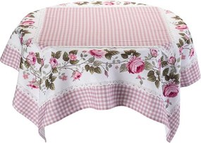 decoDoma Fată de masă centrală cu imprimeu TRANDAFIRI ÎNFLOREȘTE 85 x 85 cm