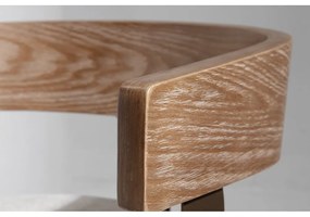 Scaune de bar crem/în culoare naturală cu cotiere 2 buc. tapițate Ilia – MOME