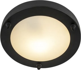 Plafoniera moderna neagra 18 cm IP44 - Yuma