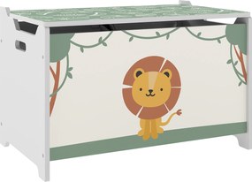 AIYAPLAY Cutie pentru Jucării cu Capac, Balamale de Siguranță și Mânere Adâncite, Organizator pentru Depozitarea Jucăriilor pentru Copii, Camera de Zi, Camera de Joacă, Verde | Aosom Romania