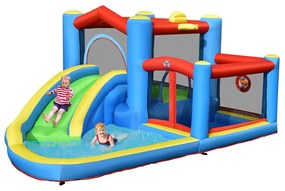 Parc Acvatic Inflatable cu Tobogan, Trambulină și Piscină