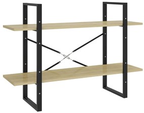 vidaXL Bibliotecă cu 2 rafturi, stejar sonoma, 100x30x70 cm, PAL