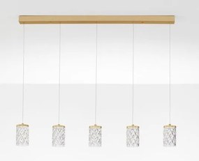Lustra aurie cu 5 pendule LED PHOS