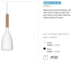 Pendul design modern MANHATTAN SP1 BIANCO 110745
