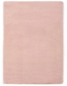 vidaXL Covor, roz invechit, 80 x 150 cm, blană ecologică de iepure