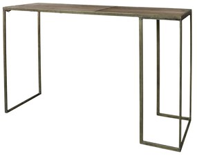 Consola din lemn si metal, aspect vintage
