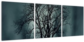 Tablou copaci în eclipsă (cu ceas) (90x30 cm)