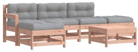 3185911 vidaXL Set mobilier de grădină cu perne, 6 piese, lemn masiv Douglas