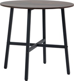 HOMCOM Masă de dining, Masă de bucătărie, masă mare, design industrial, design rustic, Φ80 x 76 cm, maro | Aosom Romania