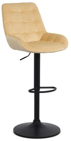 Scaun de bar reglabil din catifea ABS 145 crem