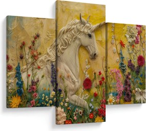 Tablou - Unicorn cu flori (90x60 cm)