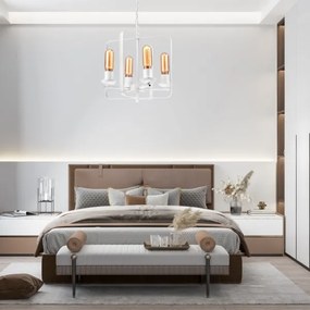 Lustră pe lanț CEDRIC II 4xE27/60W/230V albă