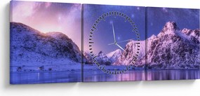 Tablou - Peisaj arctic (cu ceas) (90x30 cm)