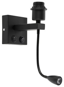 Lampa de perete moderna neagra cu brat flexibil - Brescia Combi