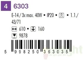 Lustra, Plafonier cu 3 spoturi, crom satinat, Soma 6303 RX