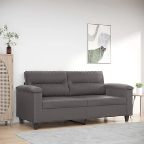 Canapea cu 2 locuri, gri, 140 cm, piele ecologica