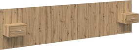 vidaXL Tăblie cu Noptieră 3 pcs Stejar Artizanal Lemn compozit