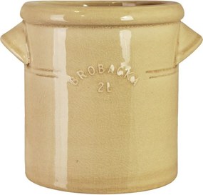 Ghiveci din ceramică glazurată manual 2L galben, „Brobacka"