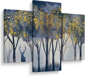 Tablou cerbul în pădure (90x60 cm)