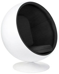 Fotoliu pivotant design exclusivist BALL White-Black