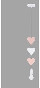 Corp de iluminat pentru copii alb/roz cu abajur din metal Hearts – Candellux Lighting