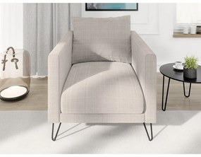 Fotoliu maro deschis cu tapițerie din chenille Freya – Ropez