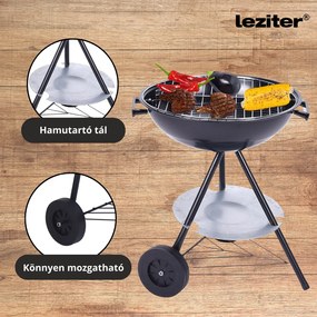 Grătar de grădină cu bilă pe cărbune și roți