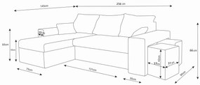 Zondo Colțar Kilmore (Alb + negru) (S). 1026330