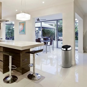 Coș de gunoi taupe cu senzori de atingere din oțel 30 l – MSV