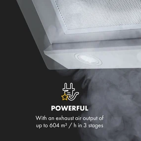 Balzac Silent 60, hotă, 250 W, 3 niveluri de putere, 604 m³ / h, LED, EEK A