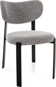 Scaun lemn tapitat Rin 254 gri/negru - H79 cm