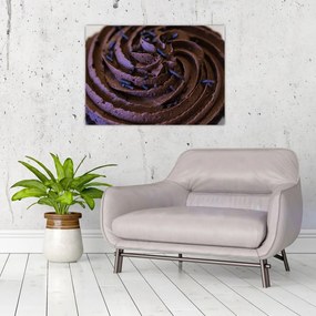 Tablou pe sticlă - Cupcake din ciocolată (70x50 cm)